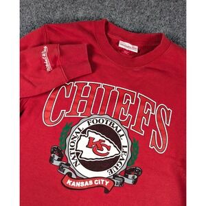 Kansas City Chiefs Mitchell & Ness Crewneck Sweatshirt Mens Small‎ Vtg Style